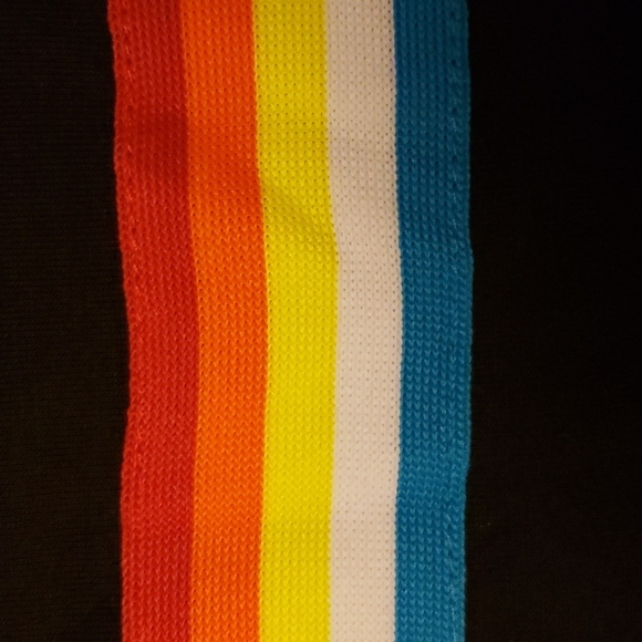 Rainbow Striped Crop Top w/Roll Up Sleeve - Picture 3 of 6